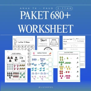 Paket 680+ Worksheet Anak PAUDTK Printable