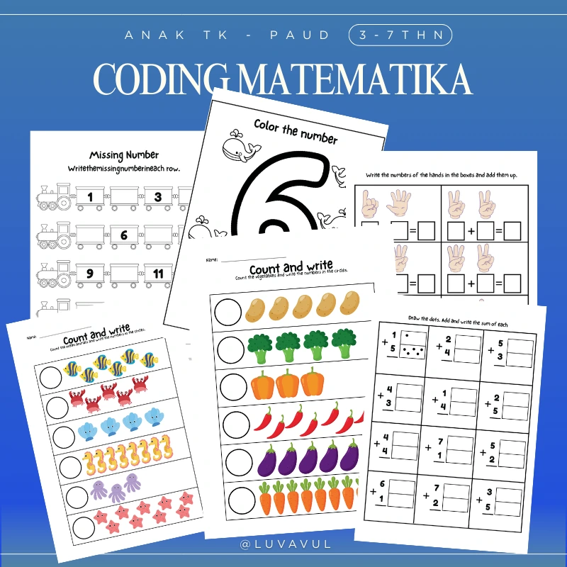 paket worksheets anak paud tk